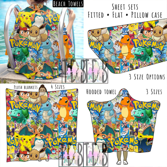 Poke Personalized Items ~ Sheets, Pillowcases, Blankets, Towels ~