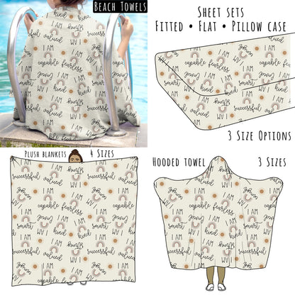 Boho Affirmations Personalized Items ~ Sheets, Pillowcases, Blankets, Towels ~
