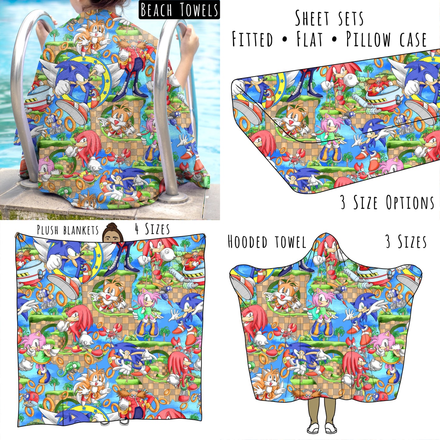 Blue Blur Personalized Items ~ Sheets, Pillowcases, Blankets, Towels ~