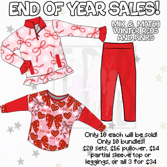Mix & Match Winter Reds & Pinks Bundle: EOYS! Only 10 Bundles & 10 Individuals will be sold!