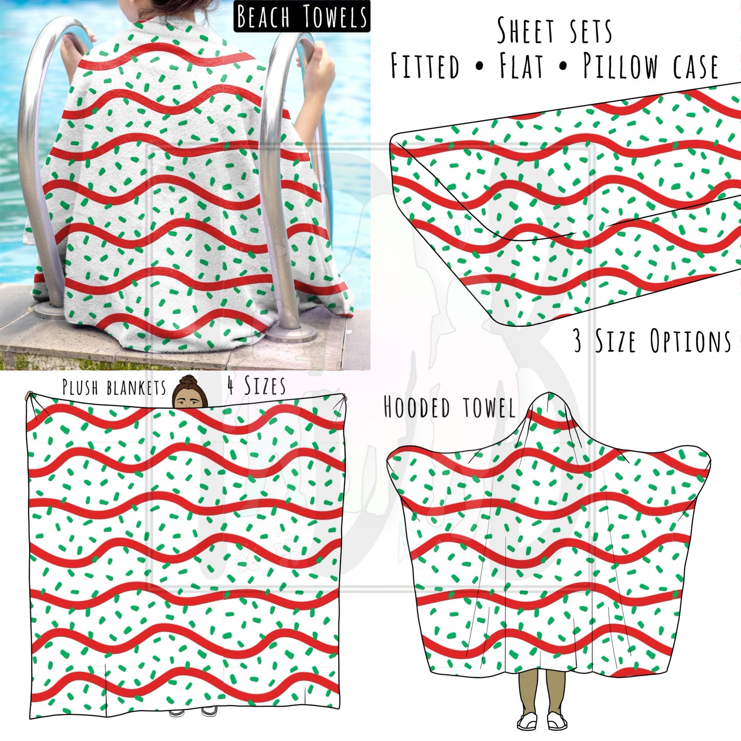 Tree Cake Icing Personalized Items ~ Sheets, Pillowcases, Blankets, Towels ~