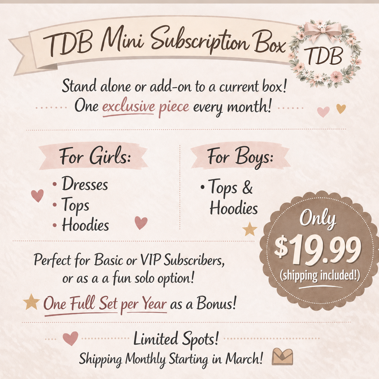 Mini Subscription Box Option (1 Piece Subscriber Only Exclusive) | Free Shipping