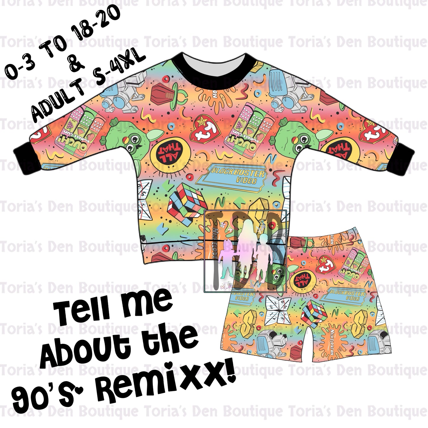 Second Chance! 9-12: Mama, Tell Me About the 90's Unisex Lounge Set (Adult & Kids! REMIXX! Pre-Order | Shipping is FREE at checkout!