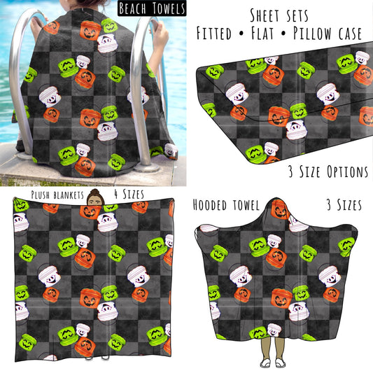 Boo Buckets Checks Personalized Items ~ Sheets, Pillowcases, Blankets, Towels ~