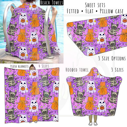 Halloween Cats Personalized Items ~ Sheets, Pillowcases, Blankets, Towels ~