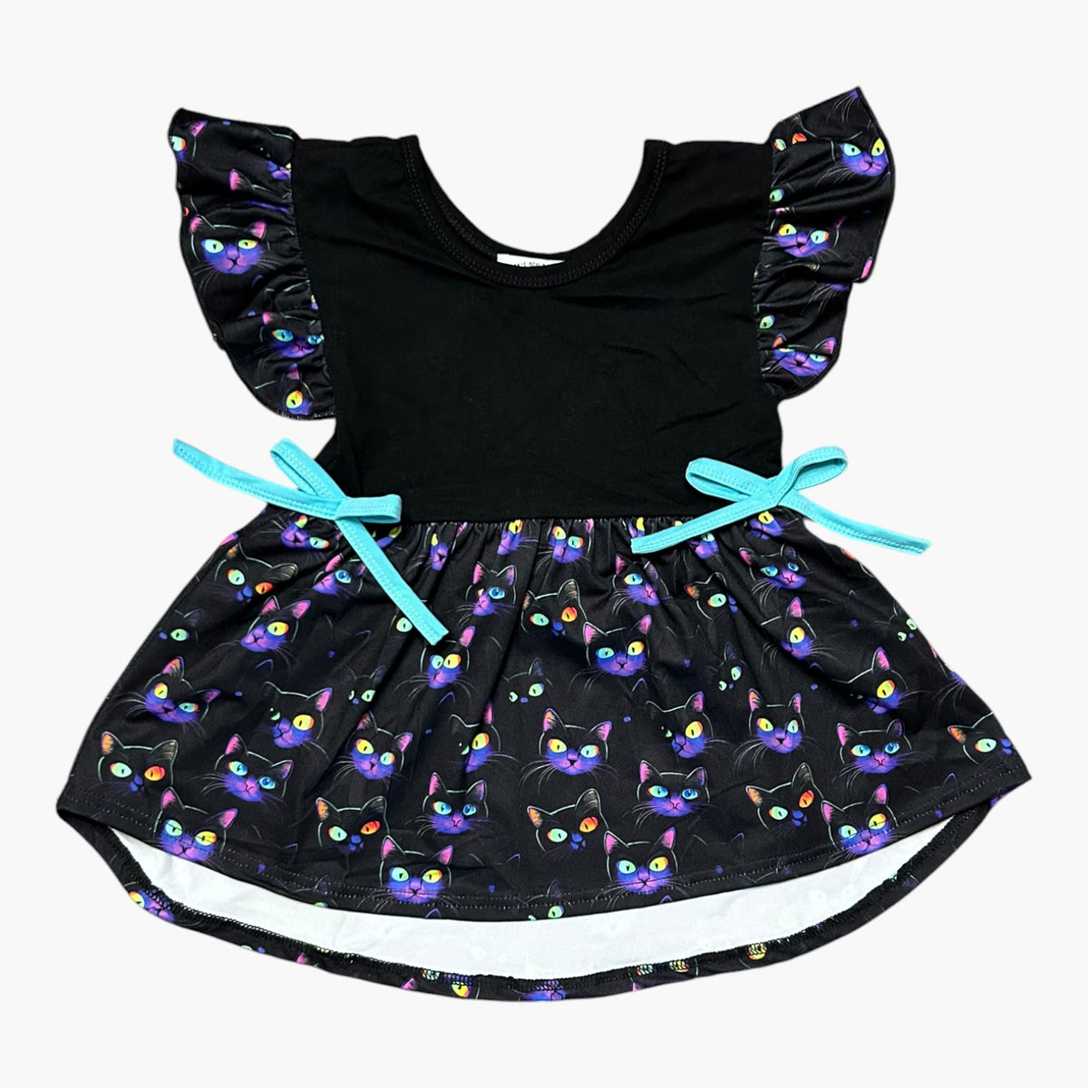 5-6 6-7 14-16 Halloween Cats Flutter Sleeve Top Exclusive *Ready to Ship!*