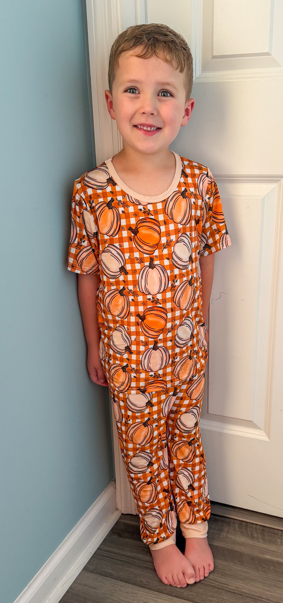 6-7 Bamboo Pumpkin Plaid Lounge Exclusive *Ready to Ship!*