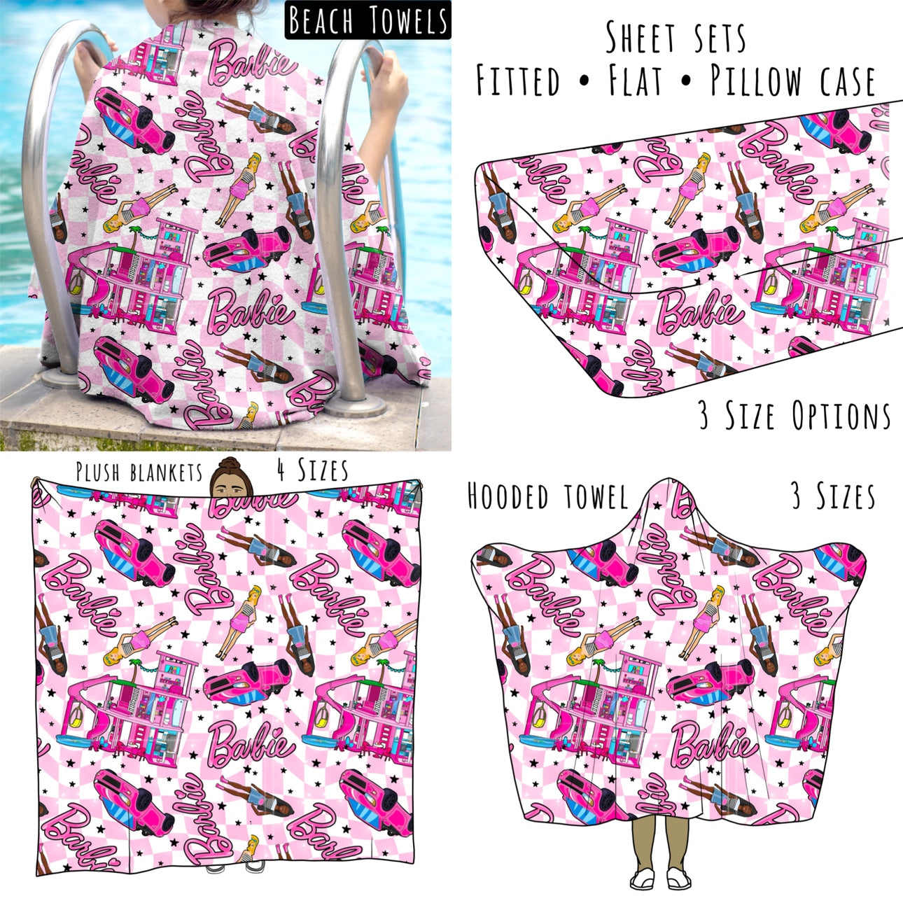 Barbie Girl 2 Personalized Items ~ Sheets, Pillowcases, Blankets, Towels ~