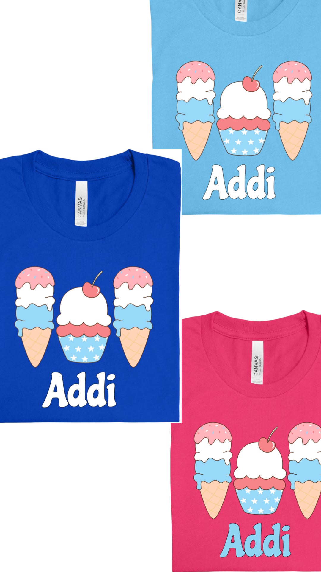 Personalized Ice Creams RWB | RWB Tee Release 2026 | Free Shipping | Put Shirt Size and NAME in Note Box