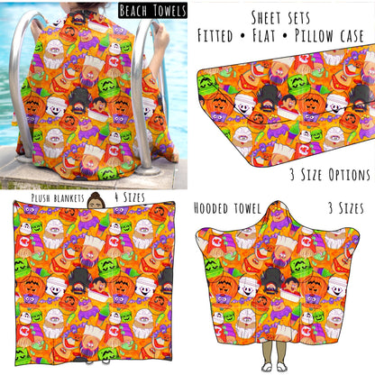 Boo Buckets on Orange Personalized Items ~ Sheets, Pillowcases, Blankets, Towels ~