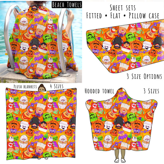 Boo Buckets on Orange Personalized Items ~ Sheets, Pillowcases, Blankets, Towels ~