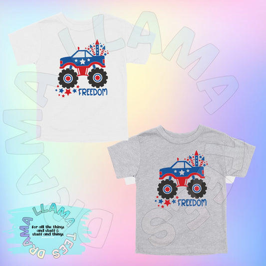 Fourth of July Monster Truck Freedom Tees