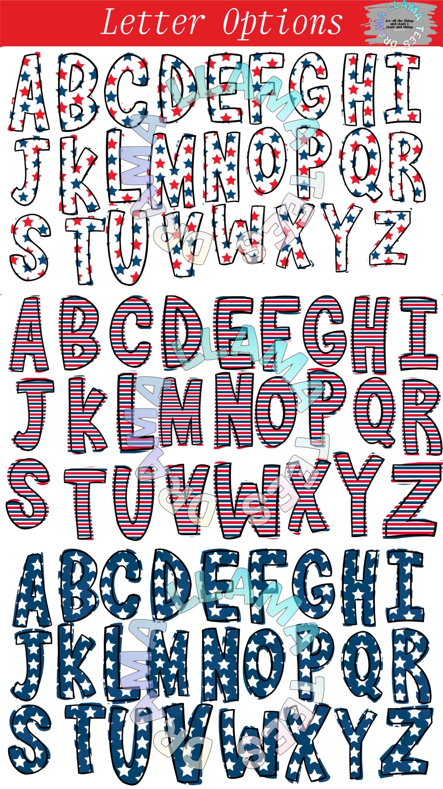 Fourth of July Designs *multiple color and pattern options*