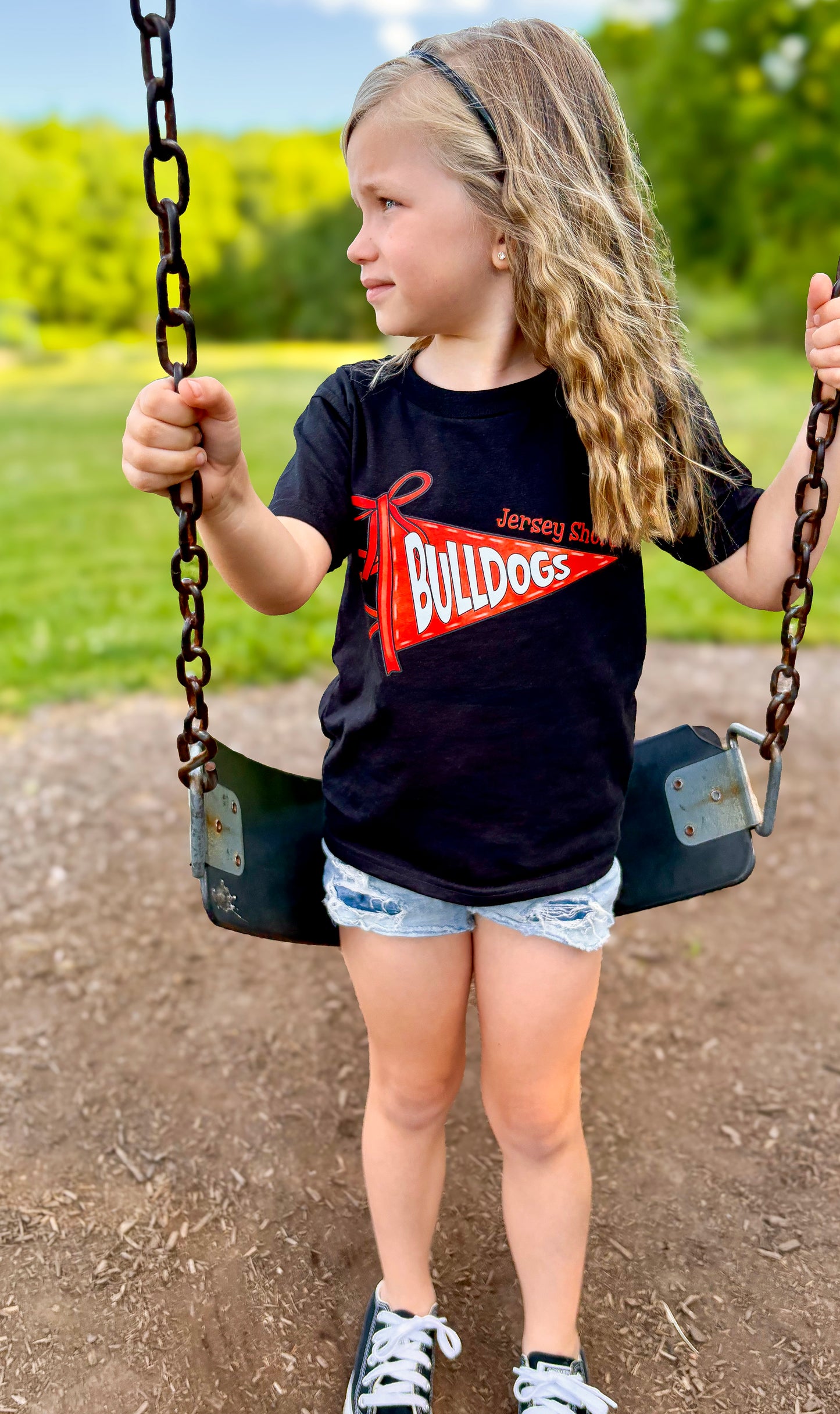 Pennant WITH BOW Spirit Bella Canvas Tees | Put team name/info in note box!!