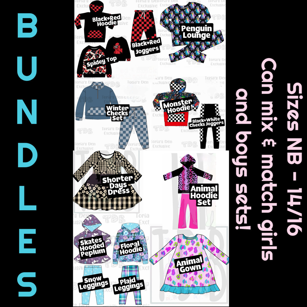 Kids Bundles! Build-A-Bundle (KIDS SIZES ONLY LISTING): Pre-Order | FREE SHIPPING