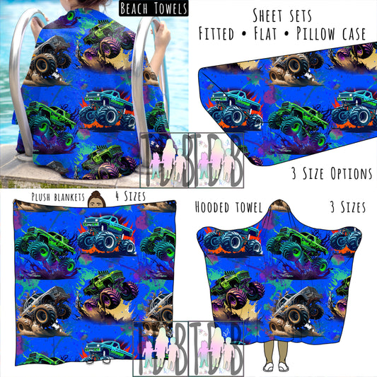 Trucks Personalized Items ~ Sheets, Pillowcases, Blankets, Towels ~