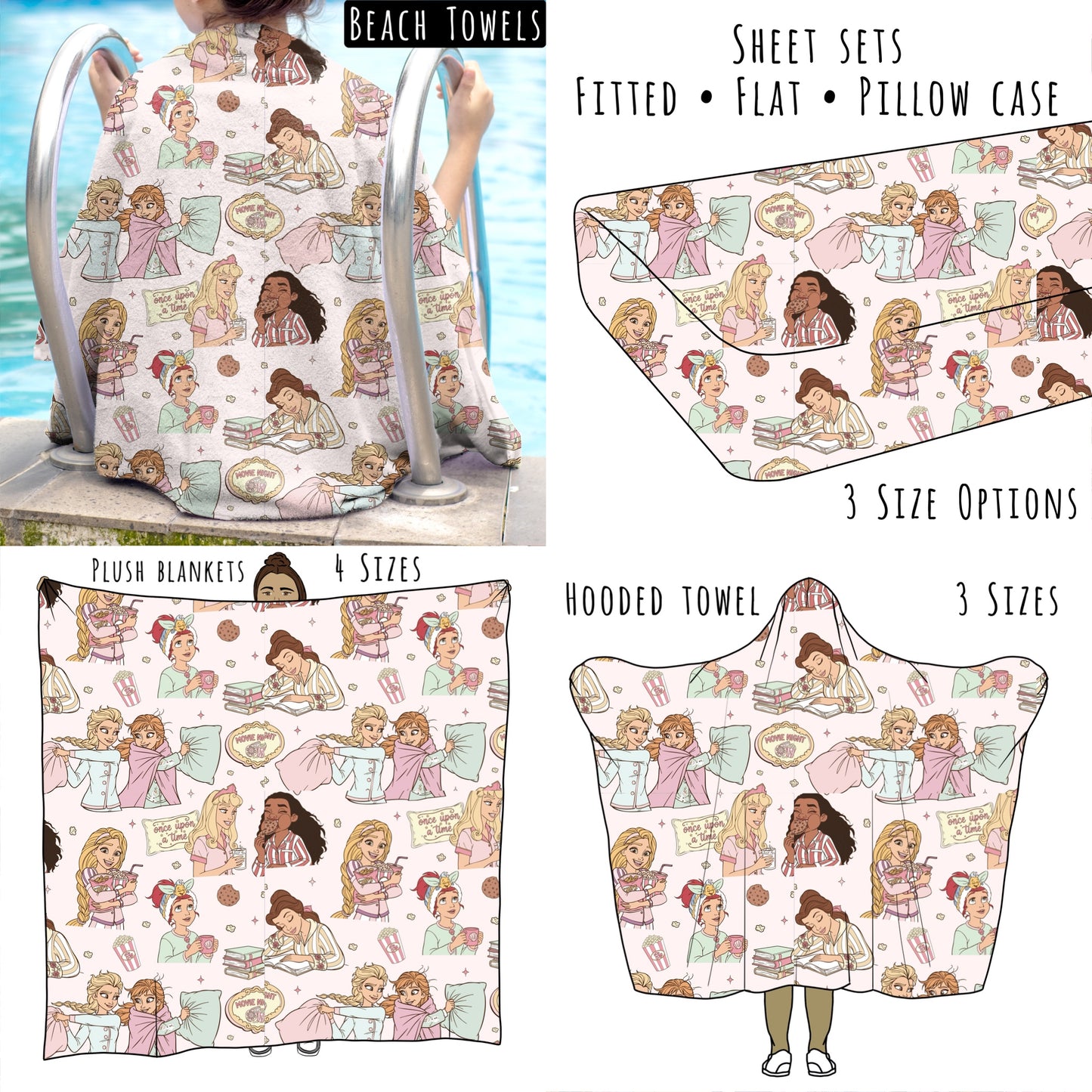 Royal Sleepover Personalized Items ~ Sheets, Pillowcases, Blankets, Towels ~