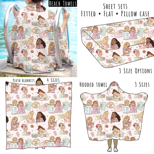 Royal Sleepover Personalized Items ~ Sheets, Pillowcases, Blankets, Towels ~