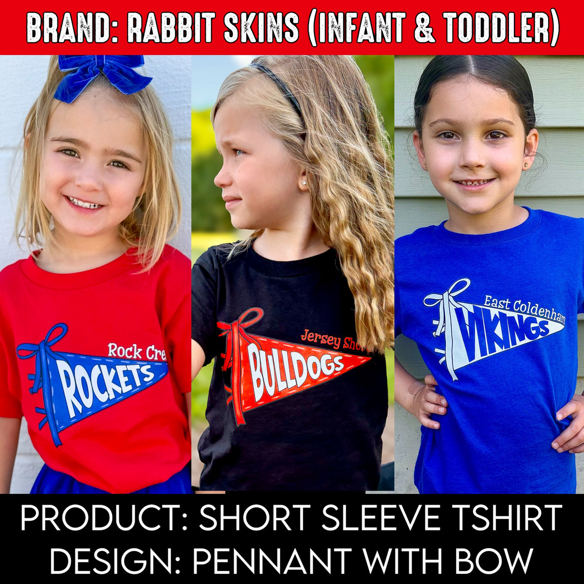 Pennant With Bow | Brand: Rabbit Skins | Put team name/info in note box!!