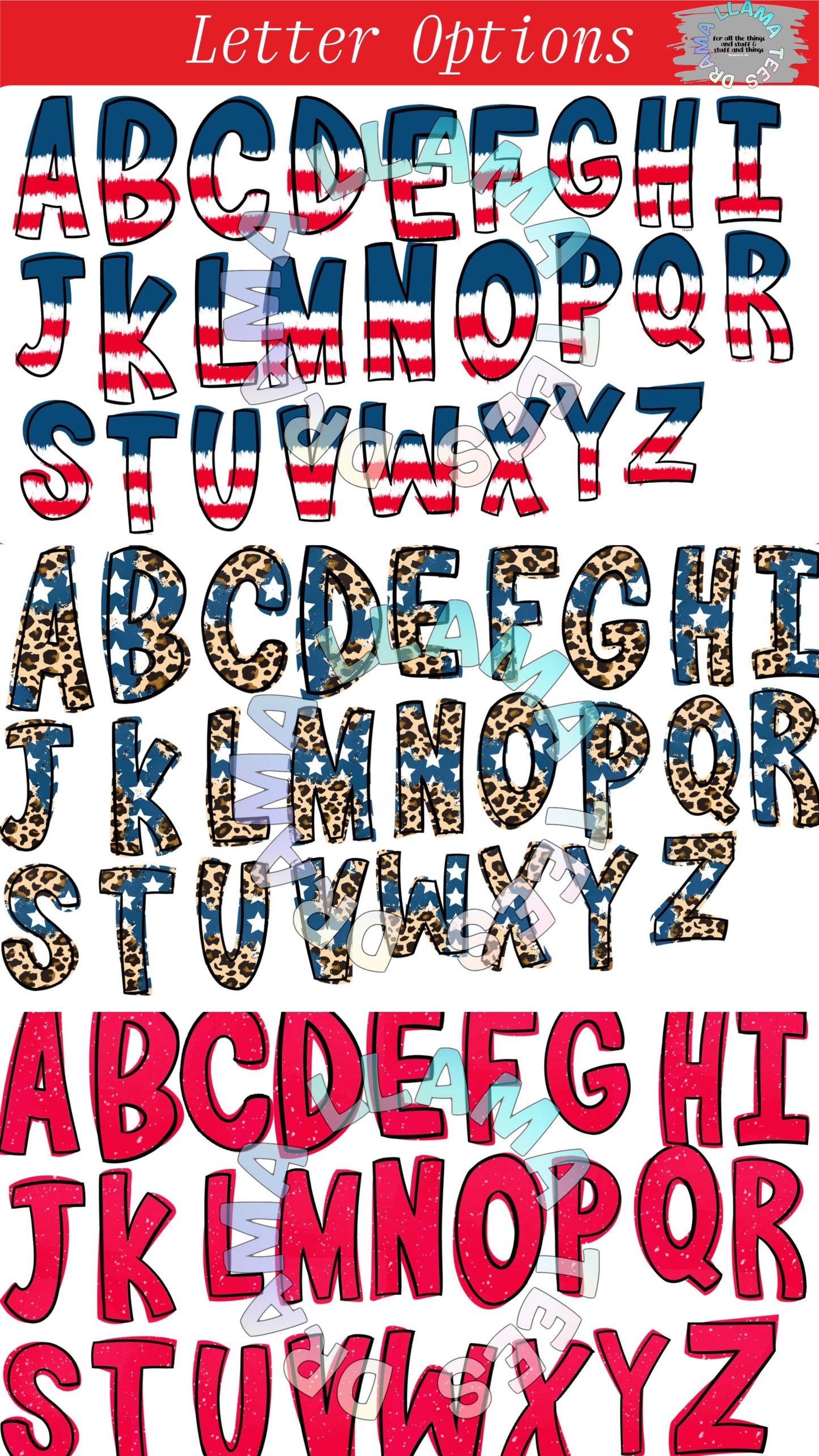 Fourth of July Designs *multiple color and pattern options*