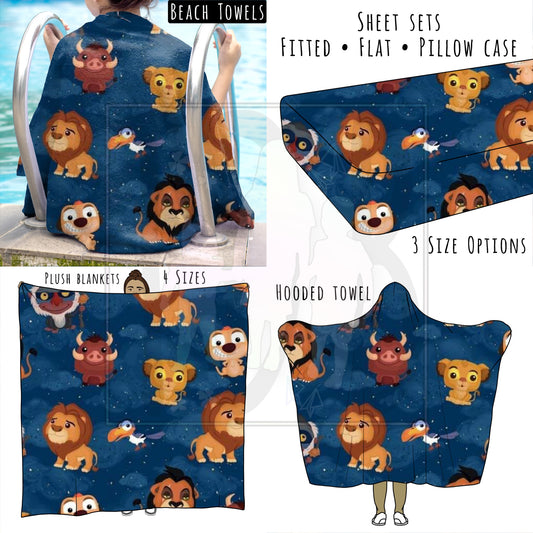 Lion Friends 2 Personalized Items ~ Sheets, Pillowcases, Blankets, Towels ~