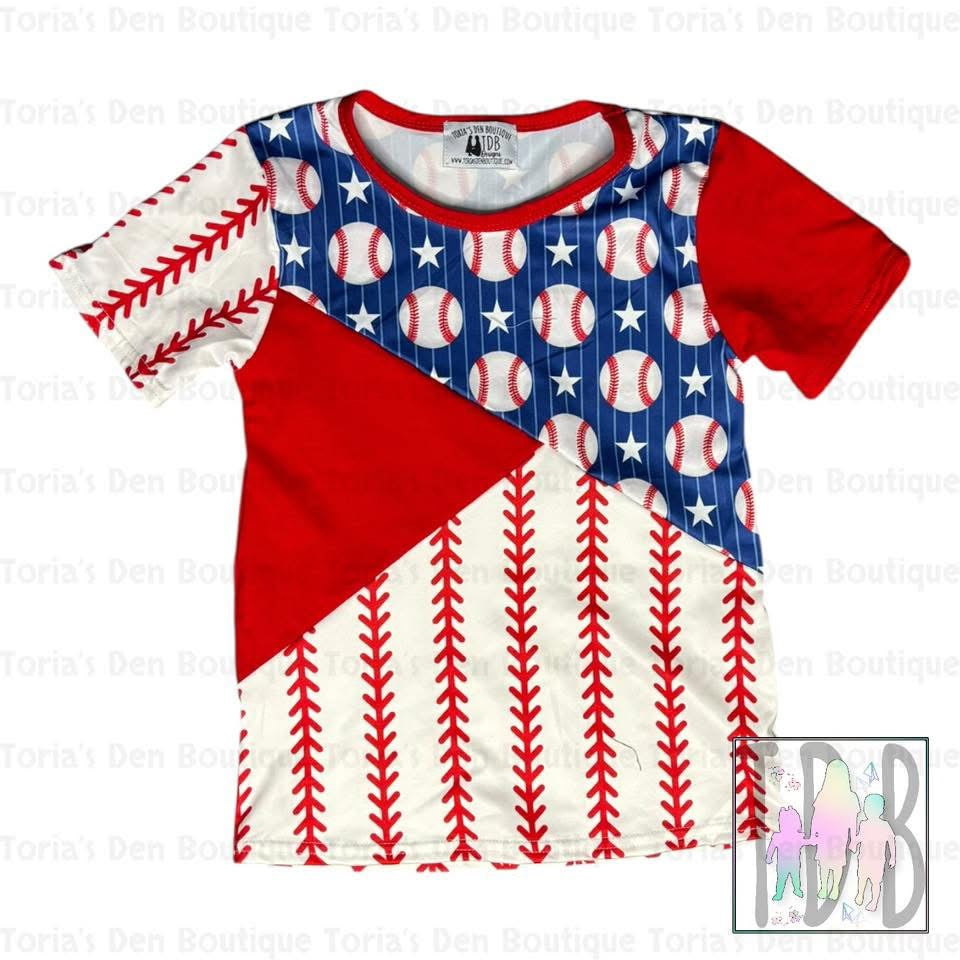 4T, 5-6 Baseball Colorblock Tee Exclusive  *Ready to Ship!*