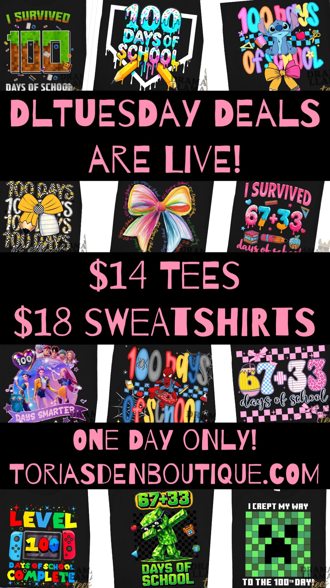 Drama Llama Tuesday Deal! 100th Day of School ~Deal is 24 hours only!~ Put Design Choice in Note Box!