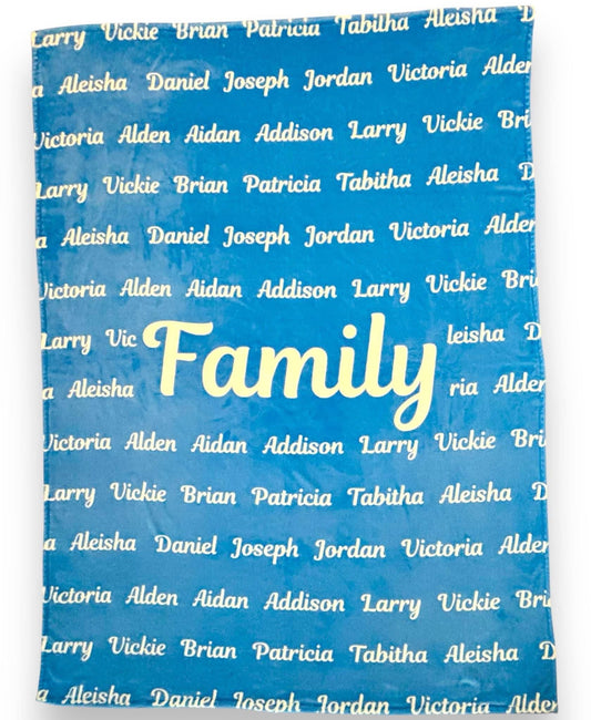 Title with Kids/Grandkids Names Blankets
