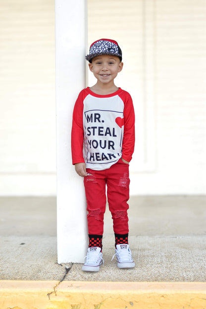 2T (2) 3T Mr Steal Your Heart Long Sleeve Tee  *CLOSEOUT SALE*