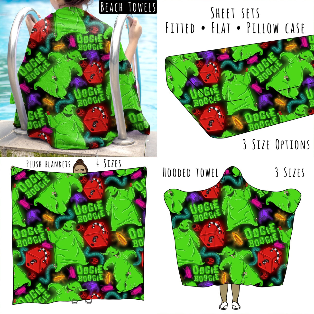 Boogie Man Personalized Items ~ Sheets, Pillowcases, Blankets, Towels ~