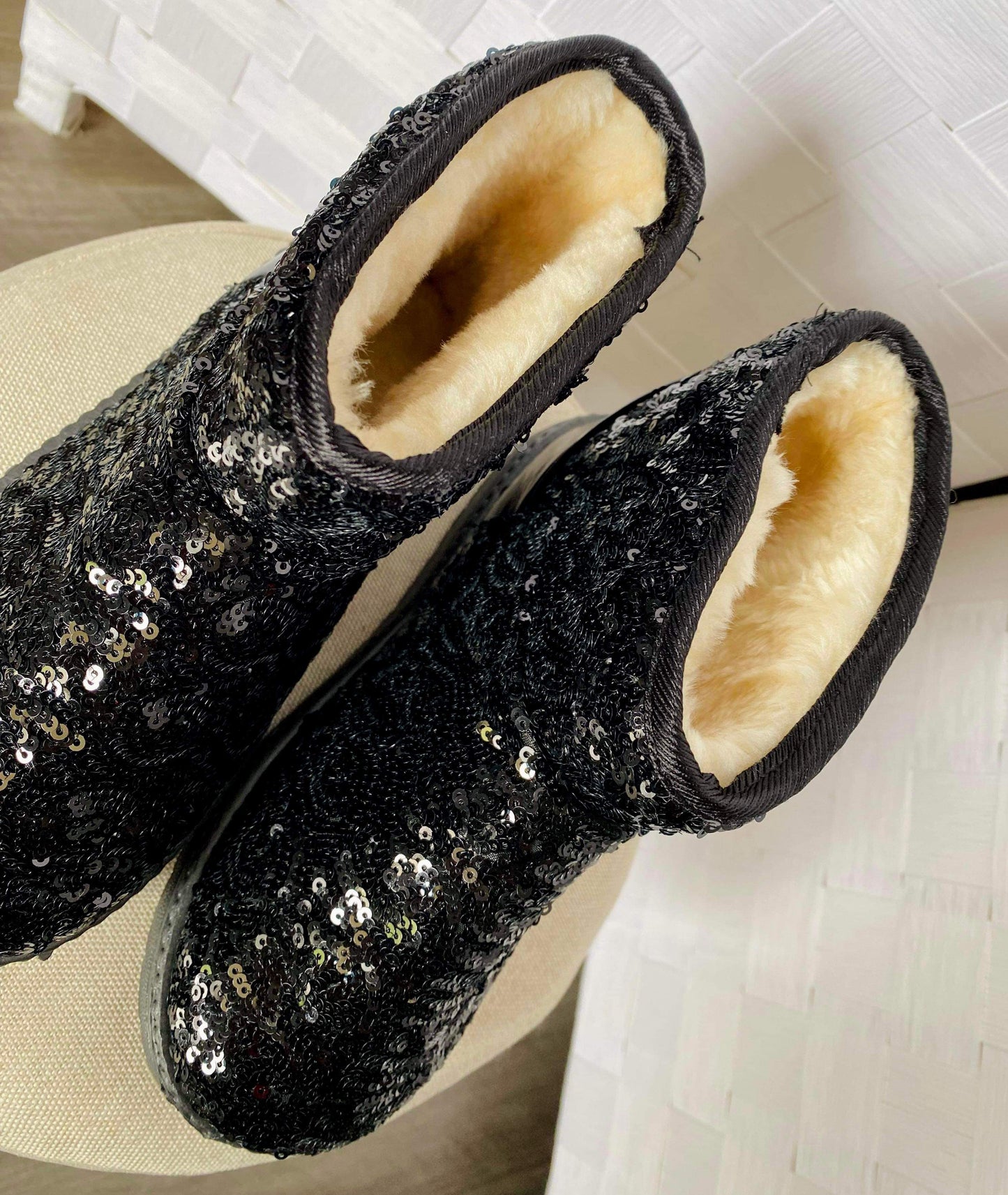 4C  Black Sequin Boots TTS  *CLOSEOUT SALE*