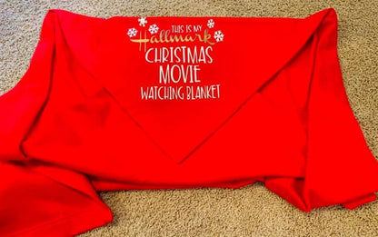 Christmas Movie Watching Blanket (hand pressed in shop) TAT ~2 weeks or less