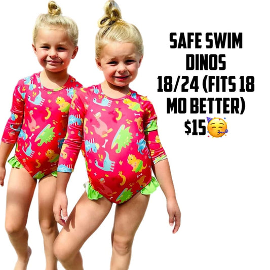 18-24 months Girls Neon Dino Swim *CLOSEOUT SALE*